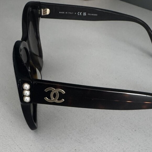 Chanel sunglasses 5482-h-a c.1716/s6 black cat tortoise shell - Picture 7 of 7